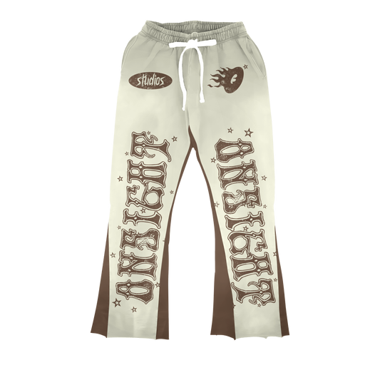 0nsight Society Stacked Pants Brown